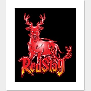 RedStag with letters underneath Posters and Art